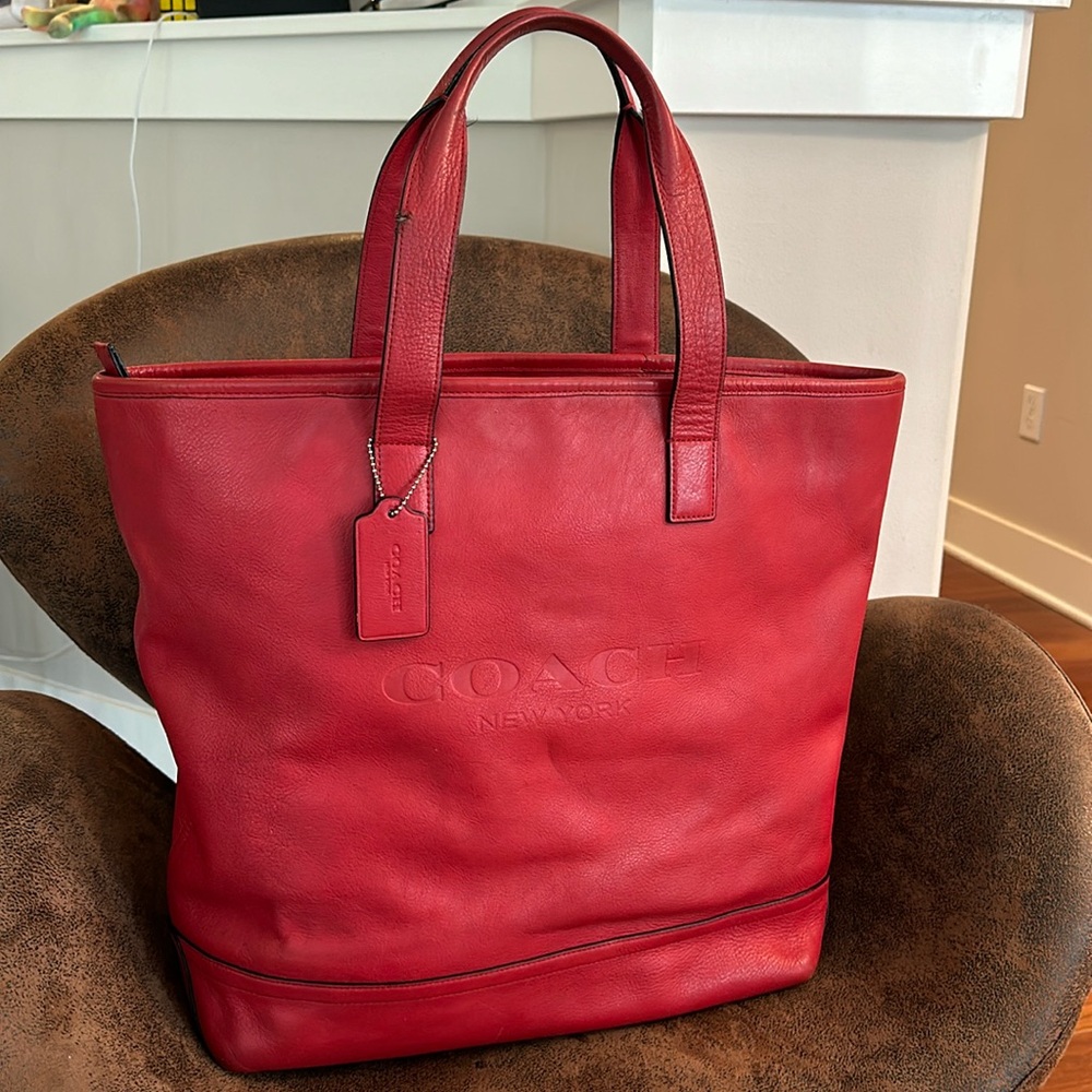COACH MERCER TOTE GLOVETANNED LEATHER BAG TRAVEL GROCERY LAPTOP GUC W/HANGTAG - Picture 1 of 17
